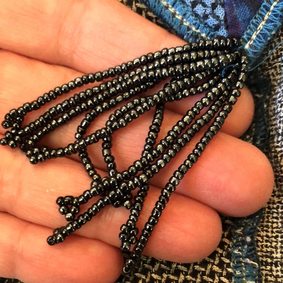 SURYA Size Large Ladies Top Art To Wear Mixed Media Tunic Lagenlook Beaded Craft - Picture 8 of 14